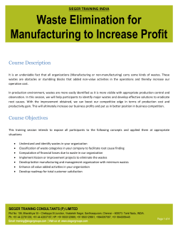 STT 023 Waste Elimination for Manufacturing to Increase Profit