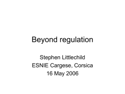 Beyond regulation