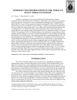 nitrogen transformations in the tobacco float tobacco system