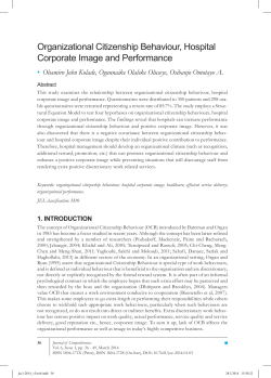 Organizational Citizenship Behaviour, Hospital Corporate Image