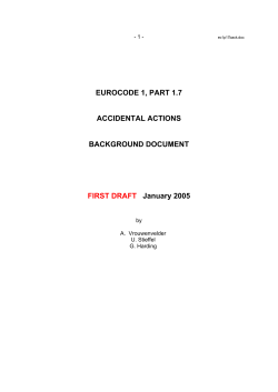 EUROCODE 1, PART 1.7 ACCIDENTAL ACTIONS BACKGROUND
