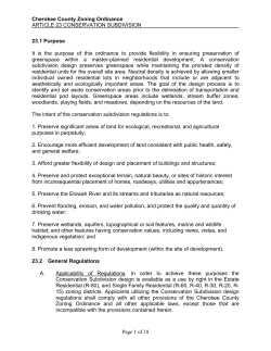 Cherokee County Zoning Ordinance ARTICLE 23 CONSERVATION