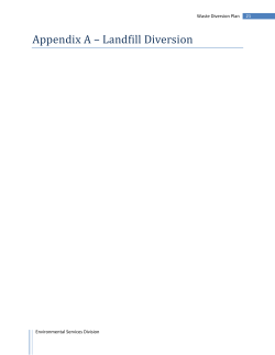 Appendix A &ndash; Landfill Diversion
