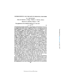 ENZYME KINETICS AND THE RATE OF BIOLOGICAL PROCESSES