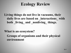 Chapter 34: Ecosystems and Human Interferences