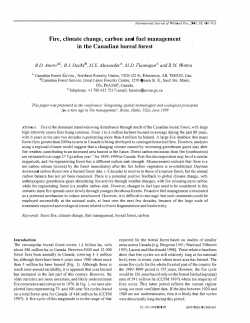 Fire, climate change, carbon and fuel management in the Canadian