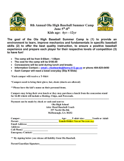 Ola High School Baseball Camp