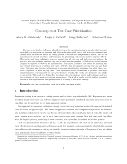 Cost-cognizant Test Case Prioritization - UNL CSE