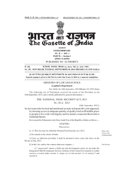 The National Food Security Act, 2013