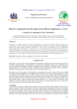 Bioactive compounds from Microalgae and its different