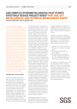 Can Complex Hydrometallurgical Pilot Plants Effectively Reduce