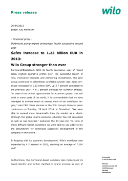 Press release - Dortmund pump expert announces fourth successive