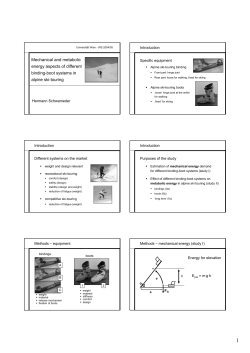 Mechanical and metabolic energy aspects of different
