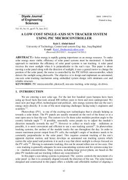 a low cost single-axis sun tracker system using pic microcontroller