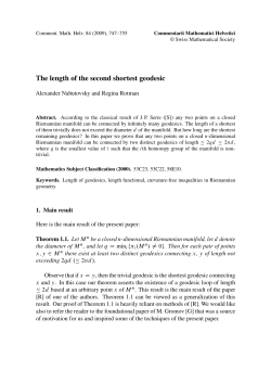 The length of the second shortest geodesic