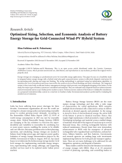 Optimized Sizing, Selection, and Economic Analysis of Battery