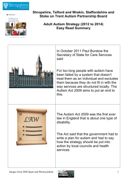 purpose of the adult autism strategy