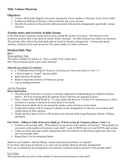 Title: Valence Electrons Objectives