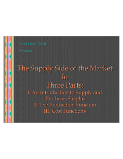 Introduction to Supply and Producer Surplus