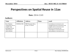 Contributions on Spatial Reuse in 11ax