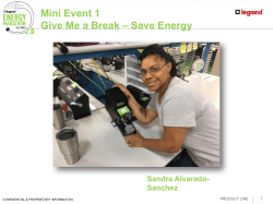Mini Event 1 Give Me a Break &ndash; Save Energy