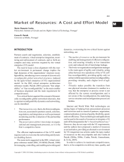 M Market of Resources: A Cost and Effort Model