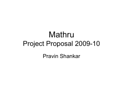 Project Proposal Presentation 2009 by Pravin