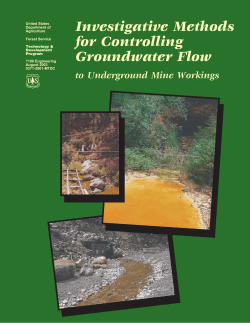 Investigative Methods for Controlling Groundwater Flow to