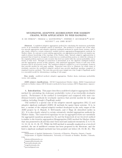 MULTILEVEL ADAPTIVE AGGREGATION FOR MARKOV CHAINS