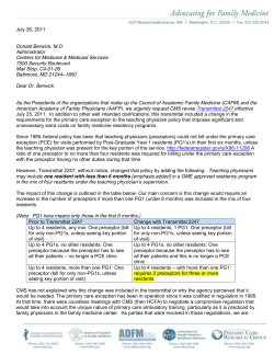 Primary Care Exception - American Academy of Family Physicians