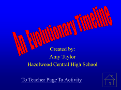 An Evolutionary Timeline