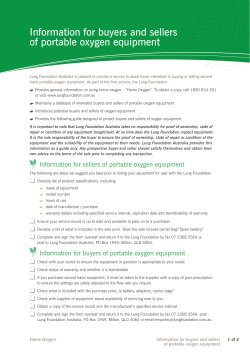 Info for buyers and sellers of portable oxygen equipment
