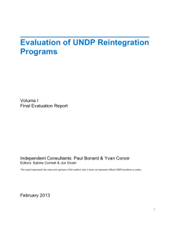 Evaluation of Reintegration programmes