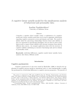 A cognitive latent variable model for the simultaneous analysis of