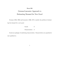 GormanMLancaster Approach to Estimating Demand for New Good