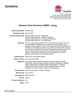 Advance Care Directives (NSW) - Using
