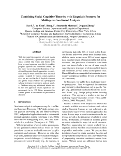 Combining Social Cognitive Theories with Linguistic Features for