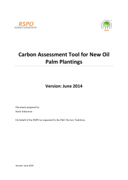 Carbon Assessment Tool for New Oil Palm Plantings