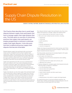 Supply Chain Dispute Resolution in the US
