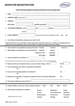 Investor Registration Form In English