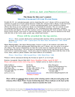 The theme for this year`s contest - Arkansas River Basin Water Forum