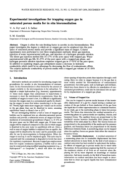 Experimental investigations for trapping oxygen gas in saturated