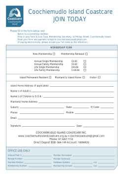 CICI Membership Form - Coochiemudlo Island Coastcare