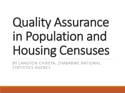 Zimbabwe ‐ Quality assurance in population and housing censuses