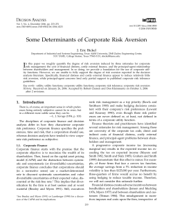 Some Determinants of Corporate Risk Aversion