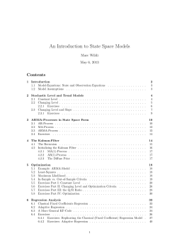 An Introduction to State Space Models