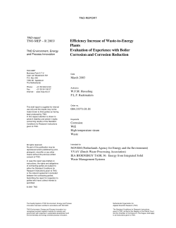 Efficiency Increase of Waste to Energy Plants