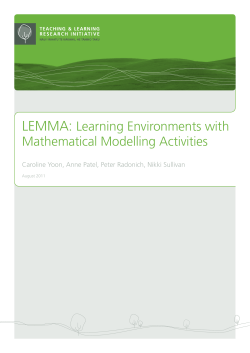 LEMMA: Learning Environments with Mathematical Modelling