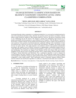 exam questions classification based on bloom`s taxonomy cognitive