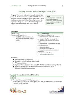 Inquiry Process: Search Strings Lesson Plan